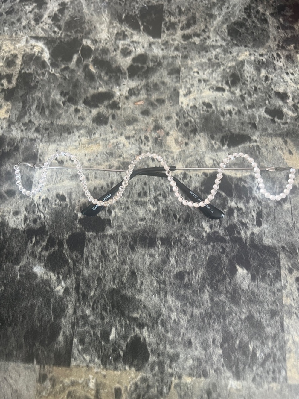 Crystal Beaded Eyeglass Chain - Clear Beads